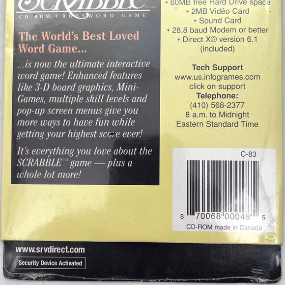 Scrabble CD-ROM Crossword Game Windows 95/98/ME Enhanced Features & Mini-Games - Picture 7 of 11